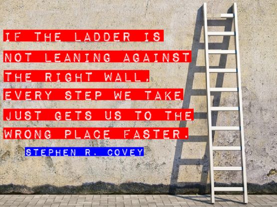 ladder against wall stephen covey faster
